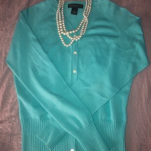 Blue cardigan sweater